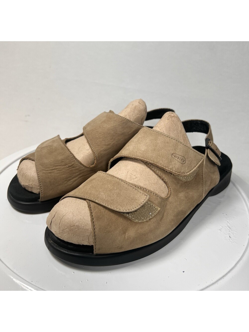Wolky Woman's Nimes Slingback Open Toe Sandal Tan Leather New - Open Box